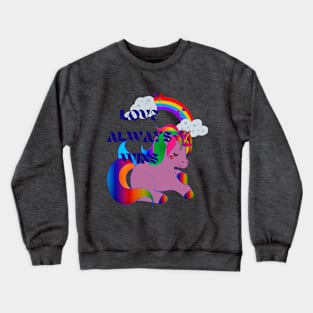 Love Always Wins Rainbow Unicorn Crewneck Sweatshirt